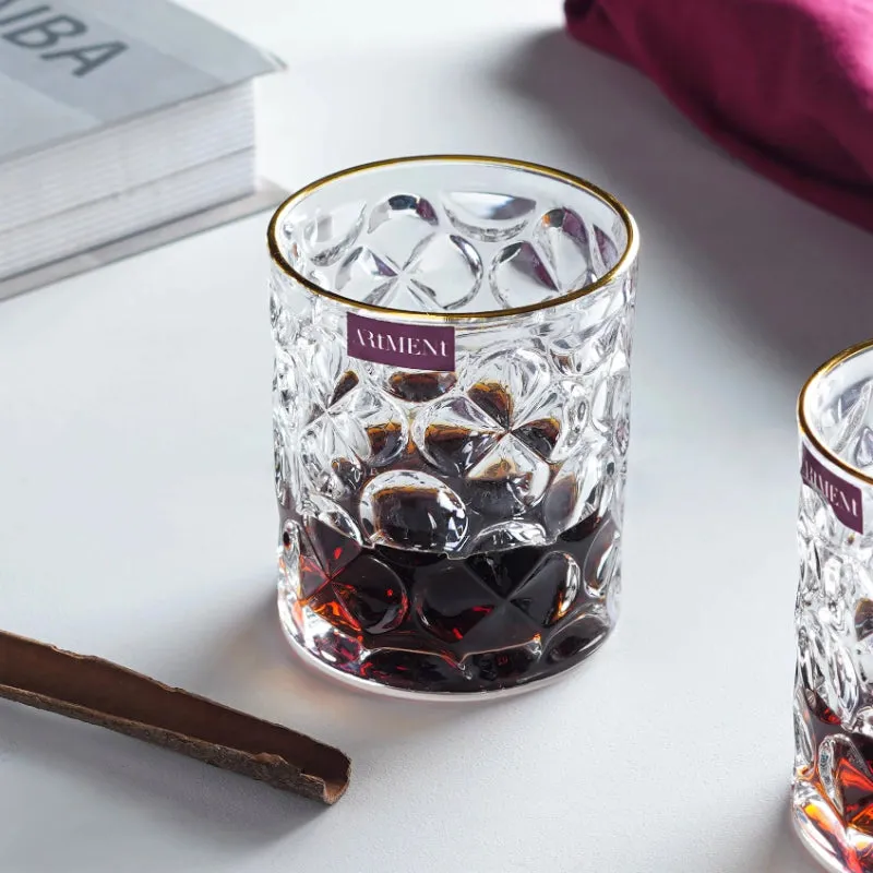 Gilded Bubble Symphony Whiskey Glass Set | 350 ML