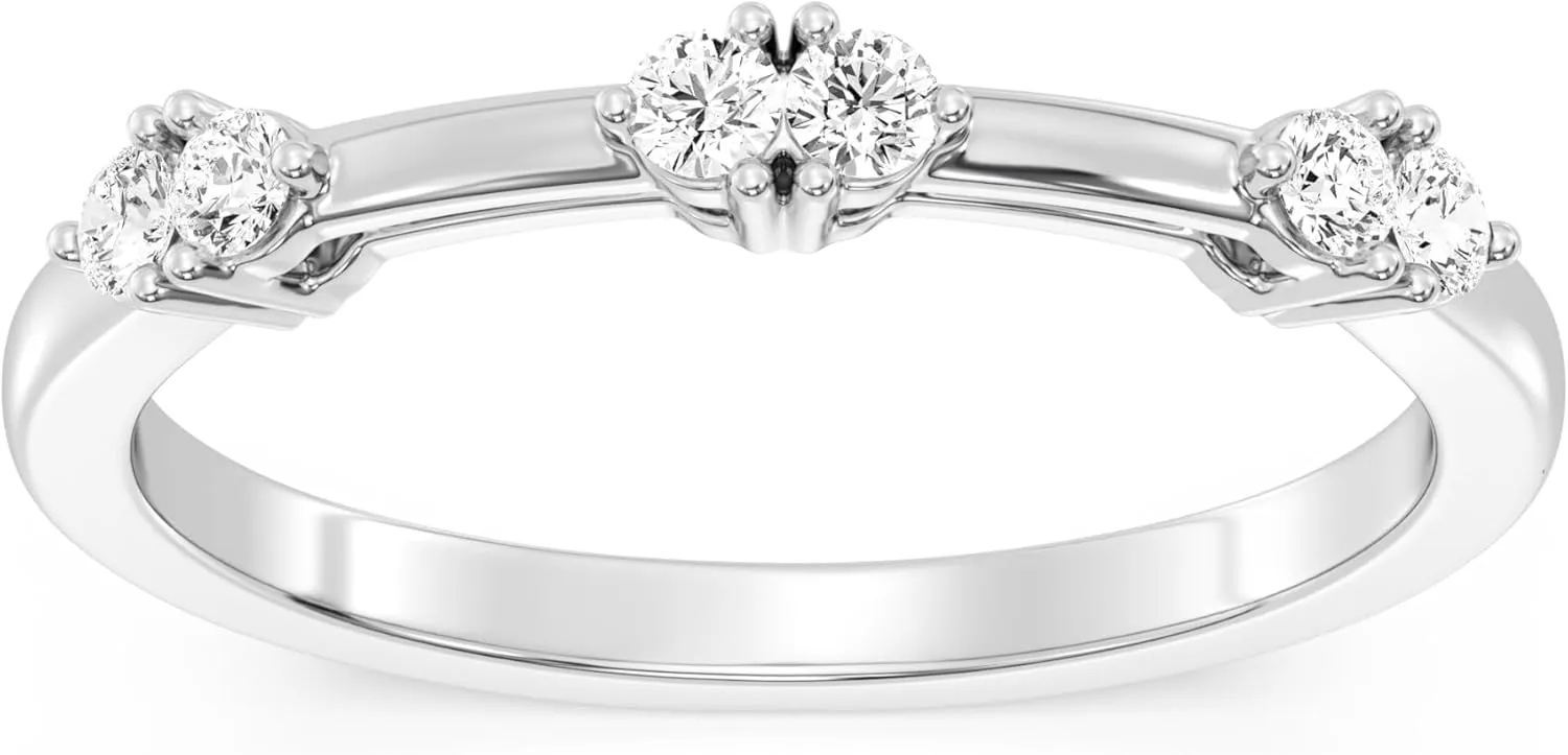 GILDED Lab Grown Diamond 1/6 ct. T.W. and Sterling Silver Stackable Band Ring