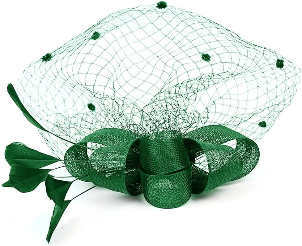 Gionforsy Fascinators Hat for Women Tea Party Headband Lace Gloves Wedding Mesh Feathers Hair Clip