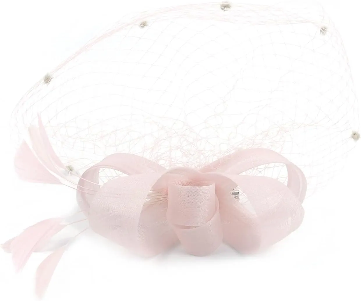 Gionforsy Fascinators Hat for Women Tea Party Headband Lace Gloves Wedding Mesh Feathers Hair Clip