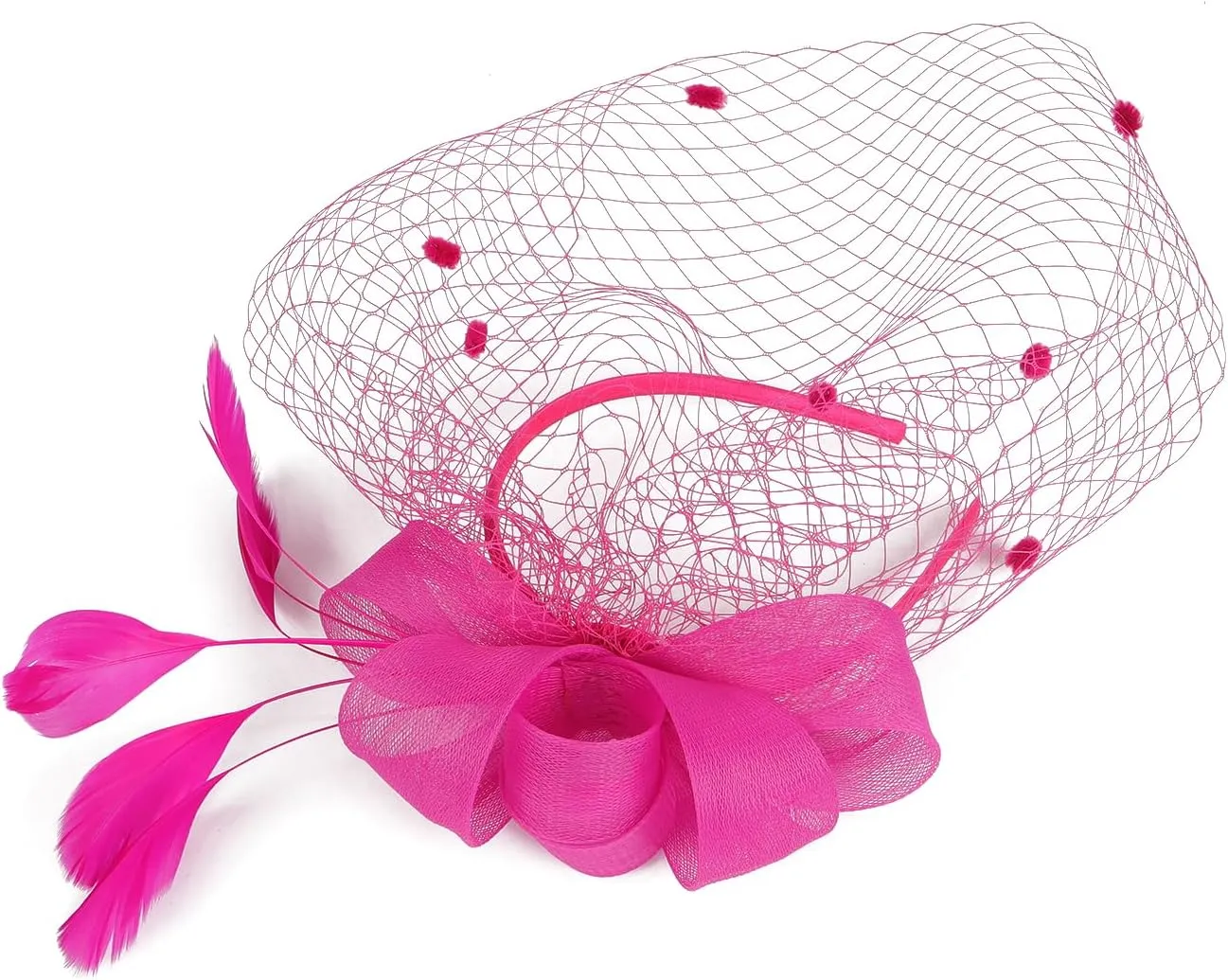Gionforsy Fascinators Hat for Women Tea Party Headband Lace Gloves Wedding Mesh Feathers Hair Clip