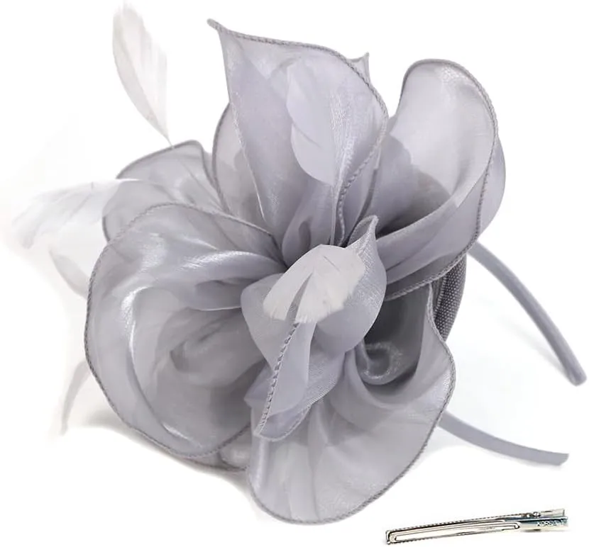 Gionforsy Kentucky Derby Hat Fascinator Veil Headband Pillbox Set for Wedding Tea Party
