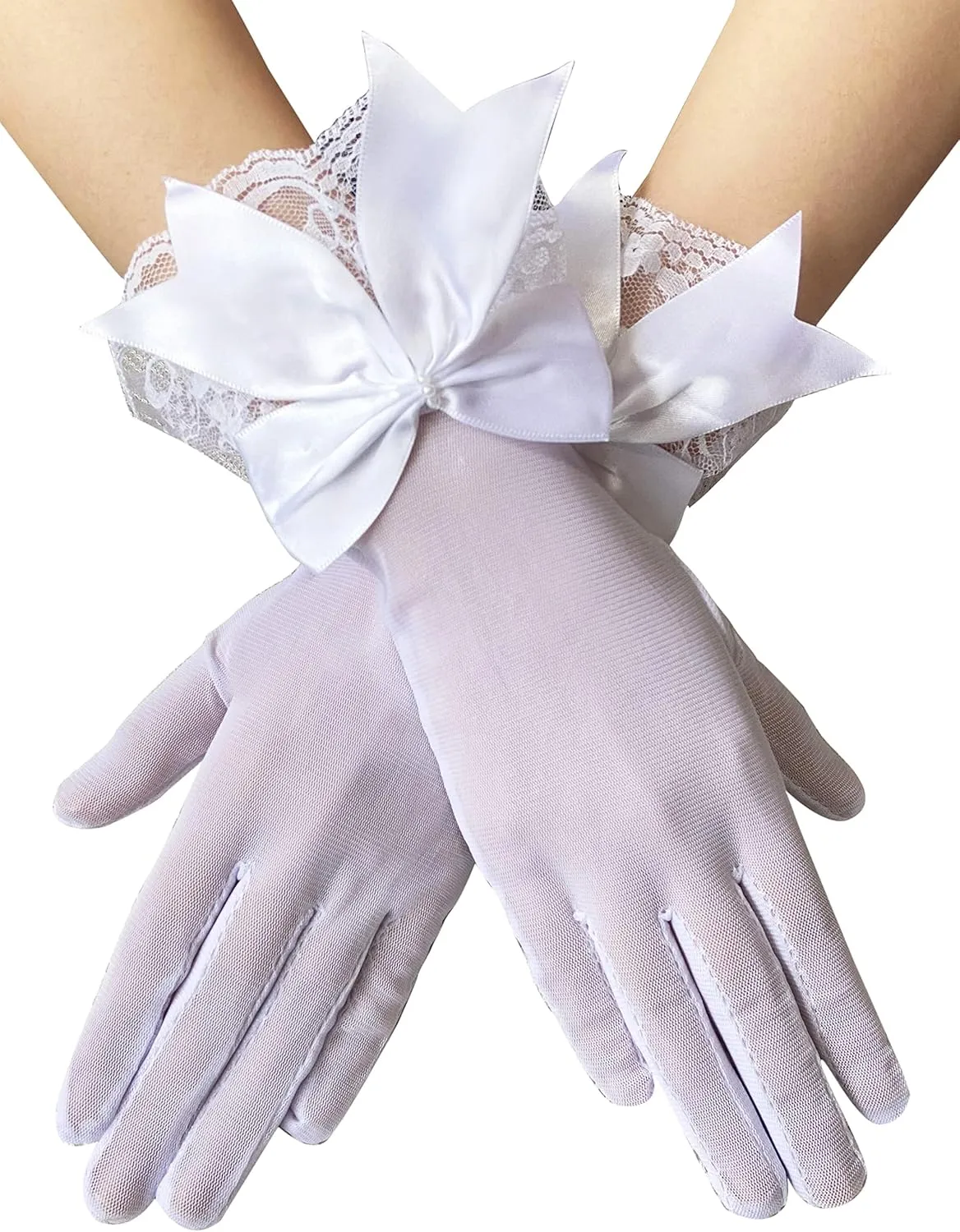 Gionforsy Pillbox Fascinator Veil Feather Derby Hat Lace Gloves Pearl Necklace