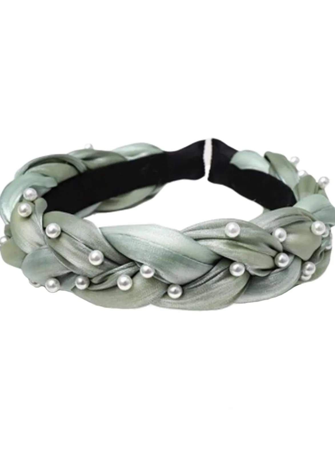 Girls Pearl Embellished Braided Headband