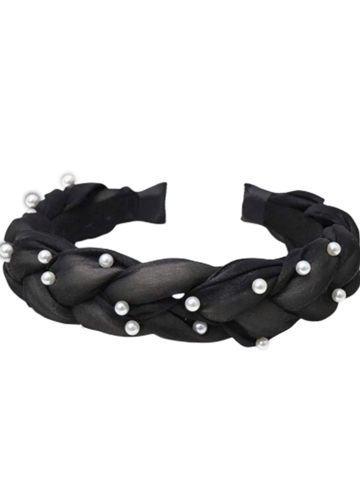Girls Pearl Embellished Braided Headband