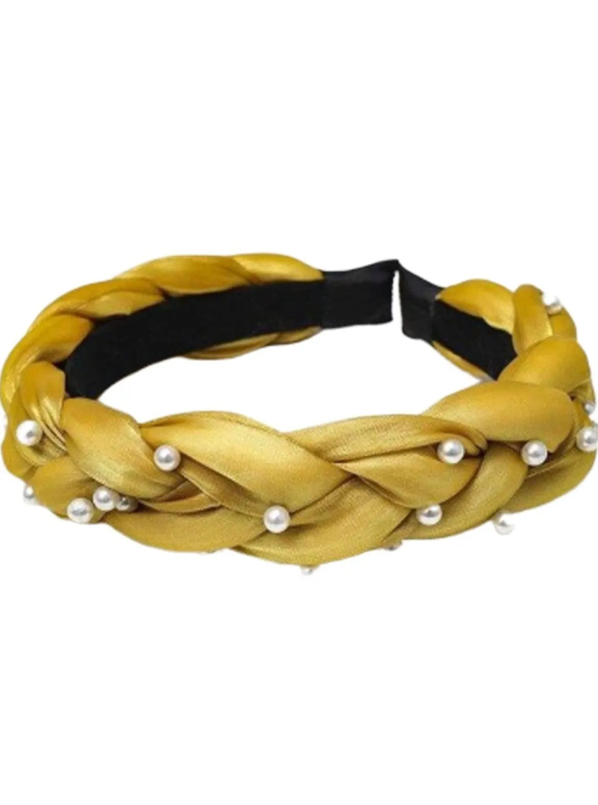 Girls Pearl Embellished Braided Headband