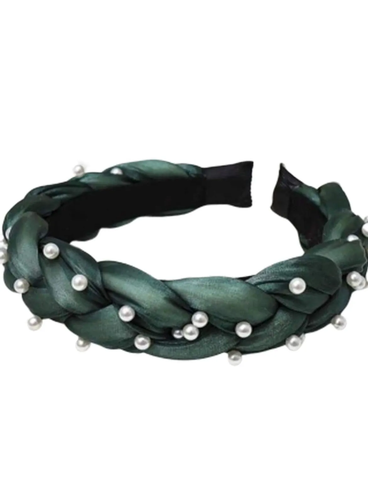 Girls Pearl Embellished Braided Headband