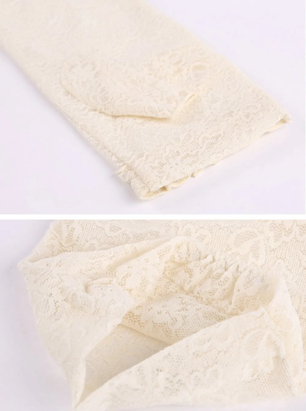 GL10-Women's Gloves Lace  Fingerless Elbow Length