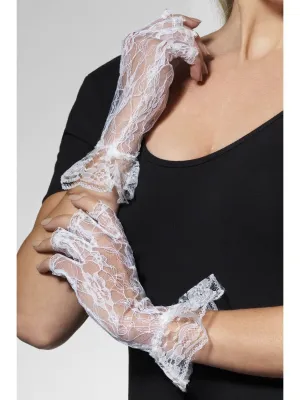 Gloves, Fingerless, White
