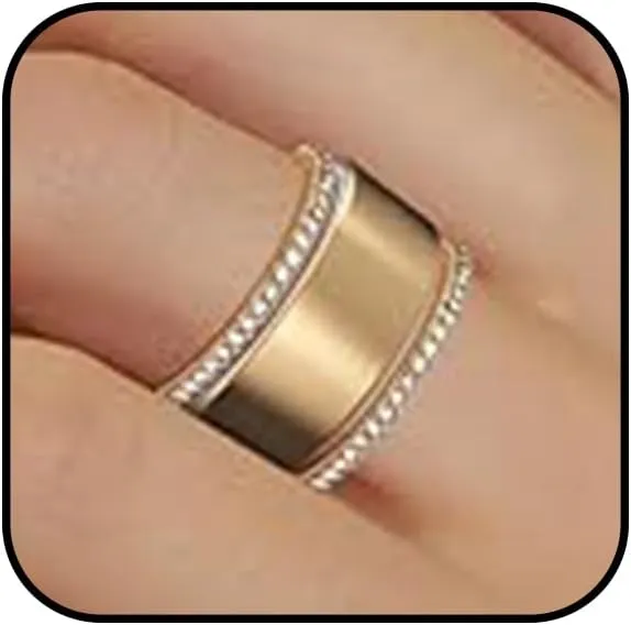 Gold Chunky Stackable Rings for Women Cubic Zirconia Stacking Rings 3 PCS Silver Diamond Minimalist Ring Fashion Jewelry Accessories
