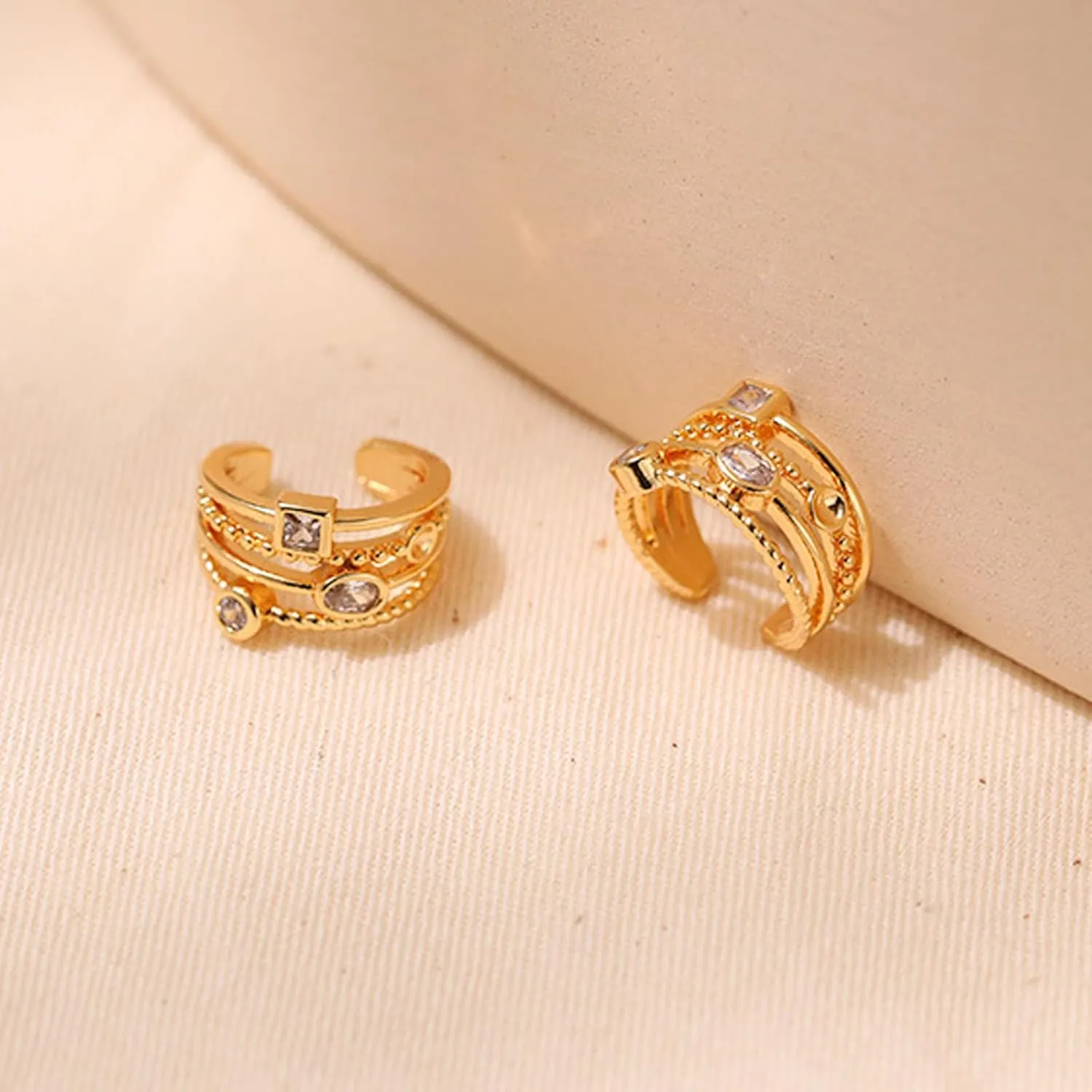 Gold Ear Cuff Earrings for Women Rhinestone Ear Cuffs Non Piercing Cartilage Clip on Earrings Minimalist Jewelry Gifts