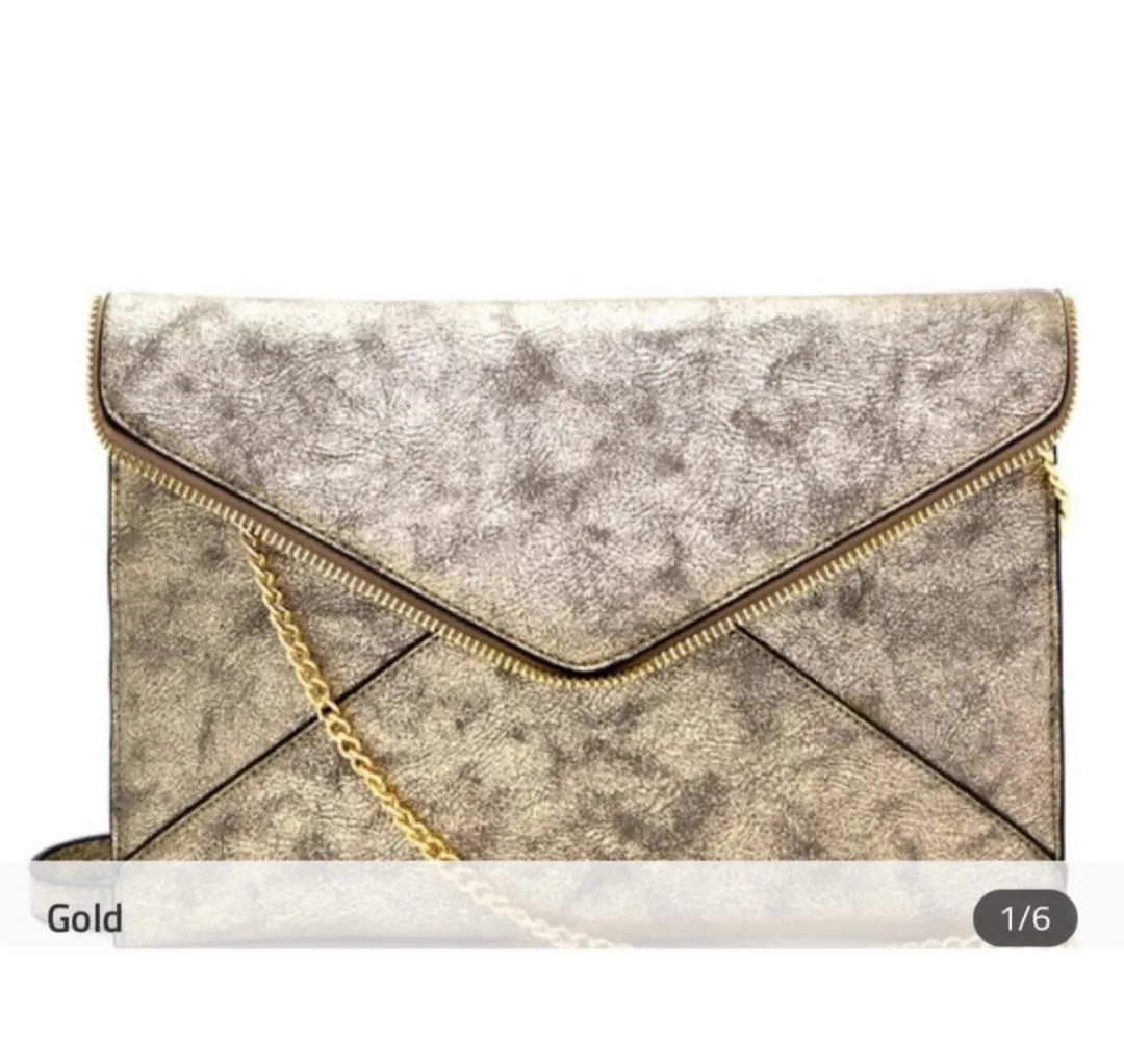 Gold Envelope Clutch Crossbody