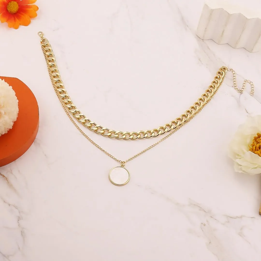 Gold Layered Necklaces for Women Dainty Puffy Heart Necklace Gold Stackable Cross Layered Necklaces Chunky Chain Choker Necklaces Fashion Jewelry