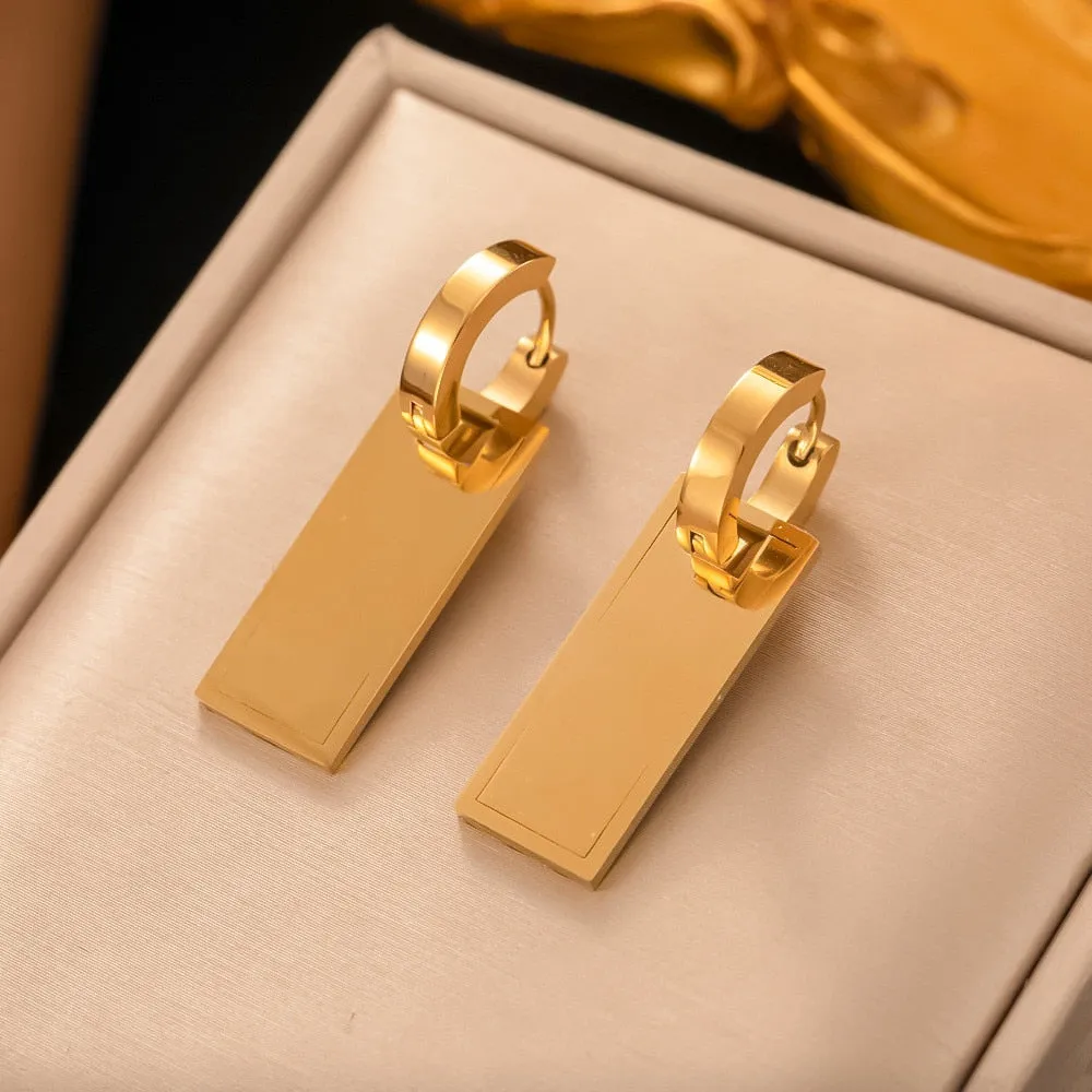 Gold Plated Vintage Temperament Butterfly Leaf Round Hoop Earrings For Women