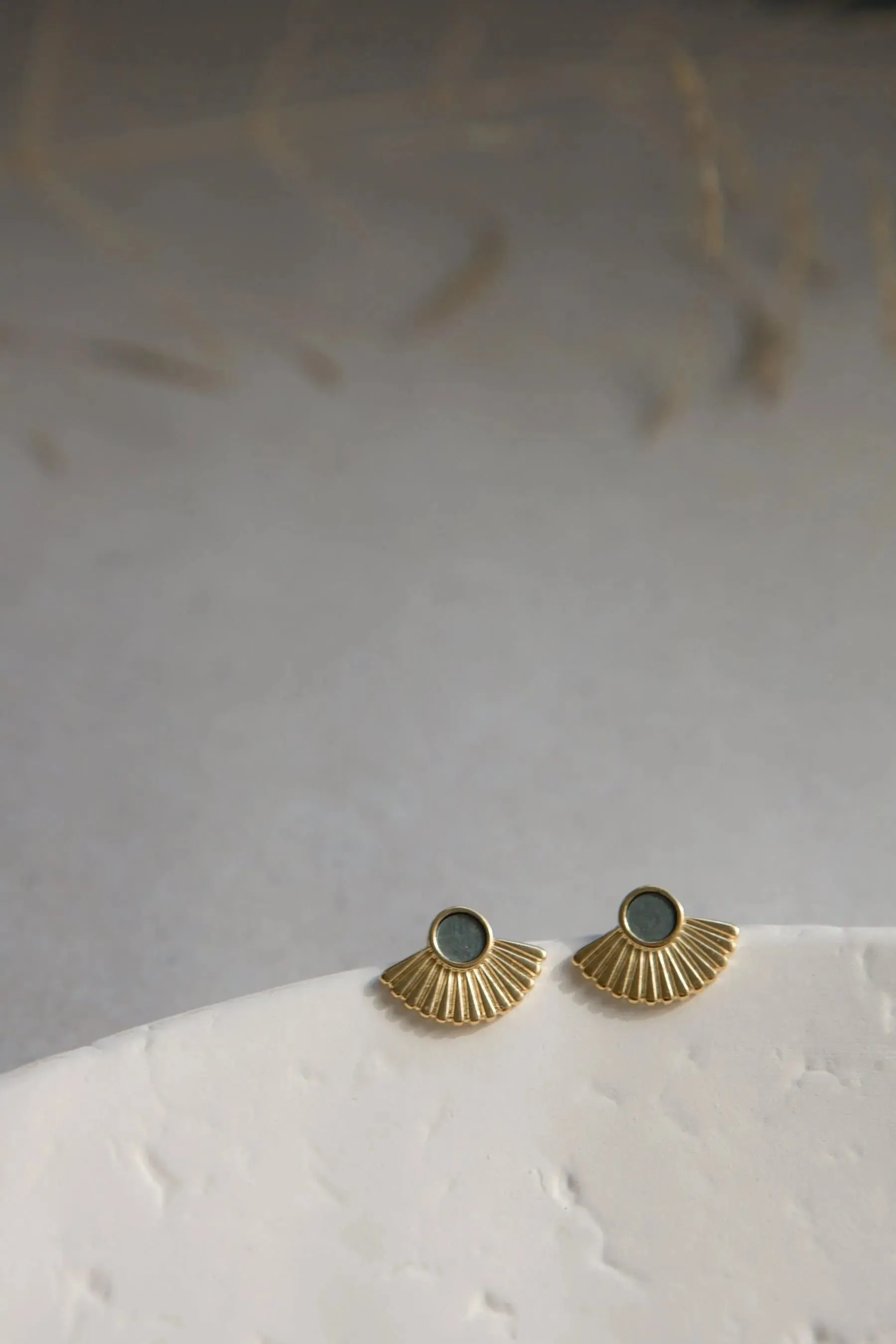 Gold Stud Earrings with resin