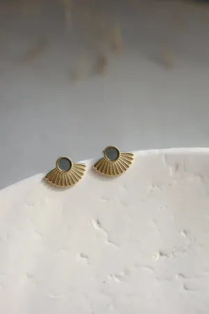 Gold Stud Earrings with resin