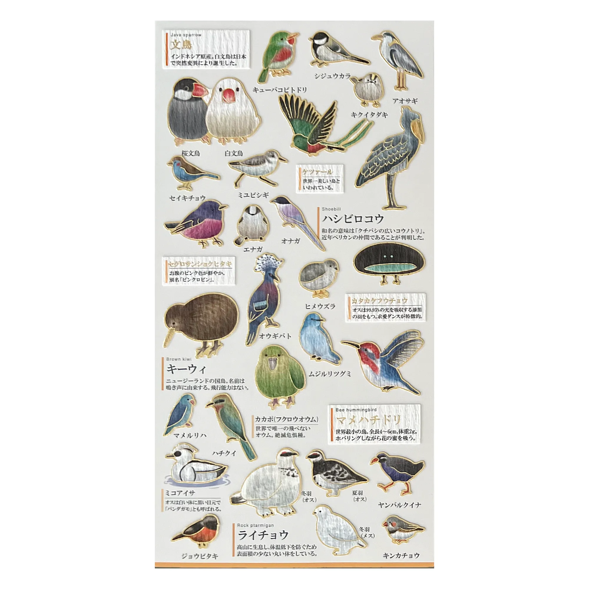 Goldfoil Sticker Sheet · Birds of the World