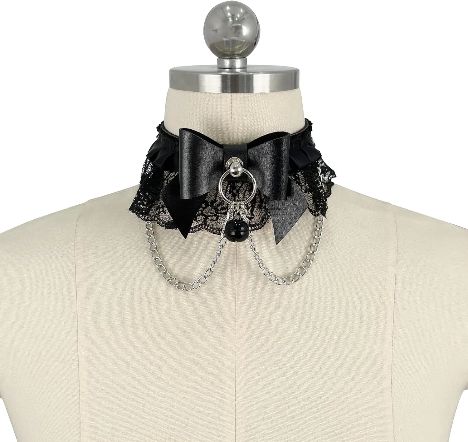 Gothic Choker Spiked Collar Satanic Necklace Kurapika Chains Pu Leather Collar