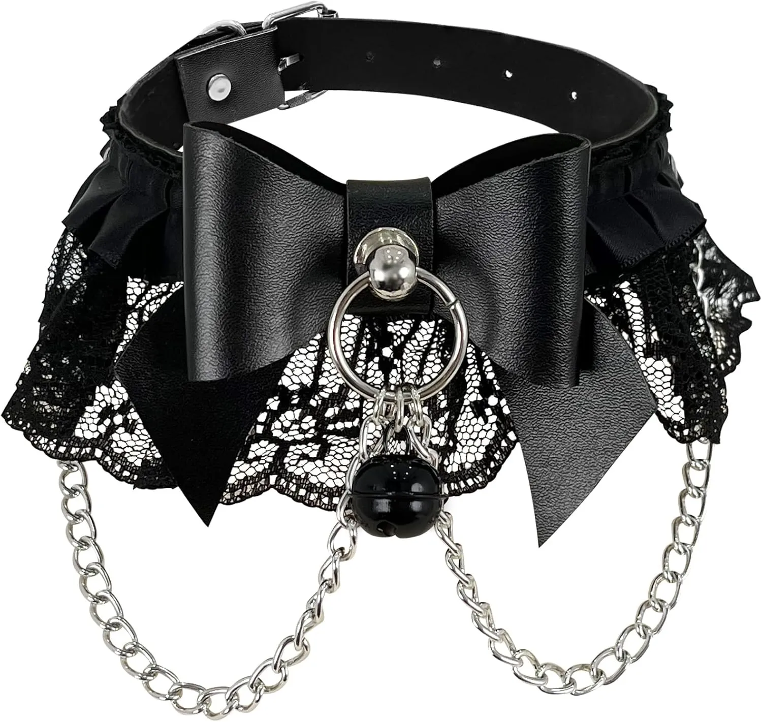 Gothic Choker Spiked Collar Satanic Necklace Kurapika Chains Pu Leather Collar