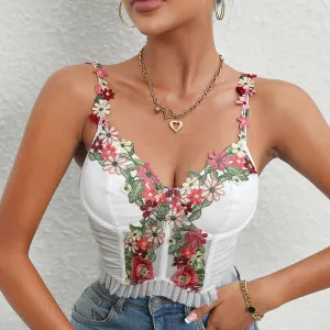 Gothic Florals Push Up Corset Bustier for Sexy Modeling and Slimming Elegance