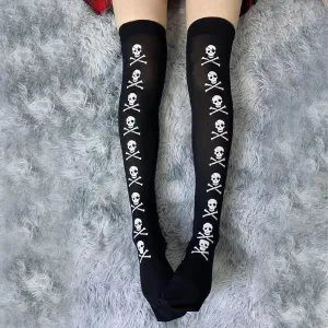 Gothic Skull Bat Spider Socks Collection, Sexy Over Knee Tights For Women