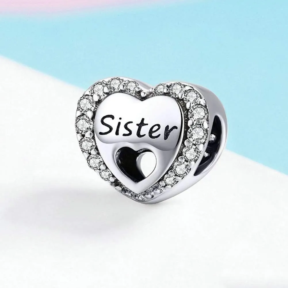 Grandma Charm 925 Sterling Silver Super Mom Family Charm Sister Charm Mother Charm Father Charm Love Charm for Pandora Charm Bracelet