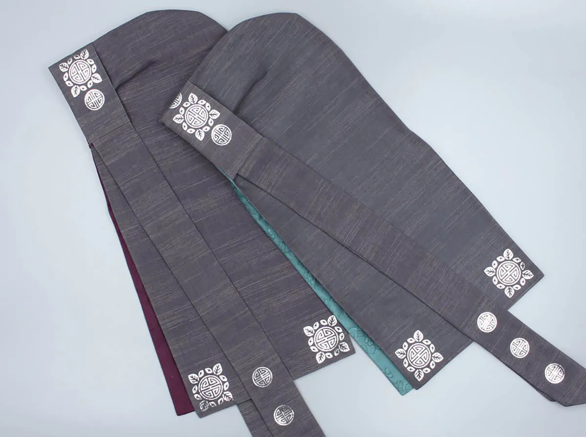 Gray Traditional Baby Boy Hanbok Hat (Doryungmo)