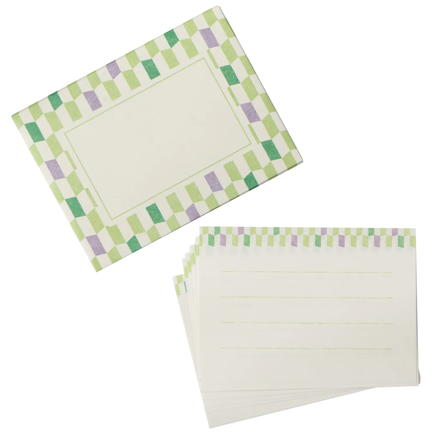 Green Geometric Japanese Mini Letter Set