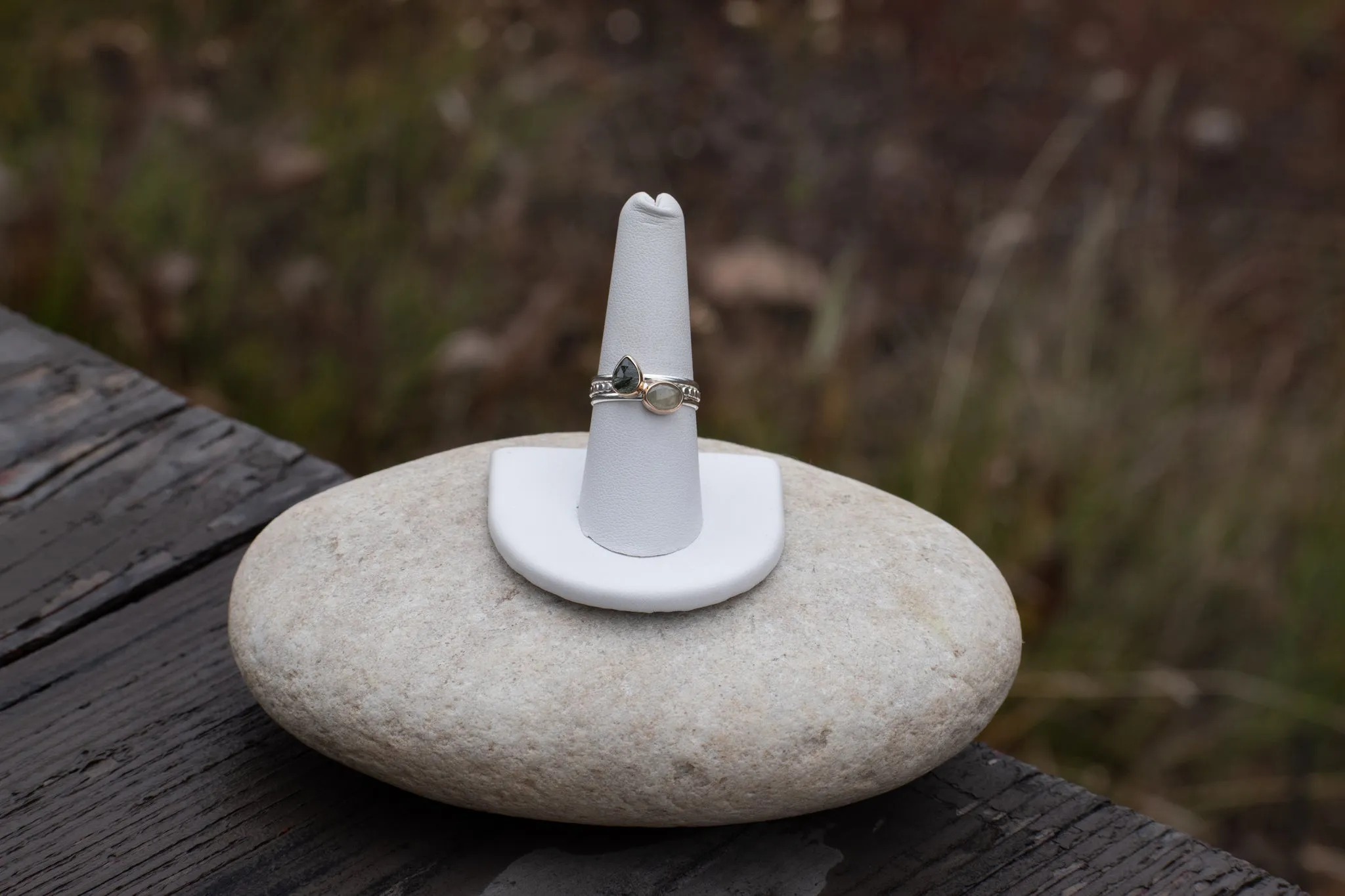 Green Stacking Ring Set