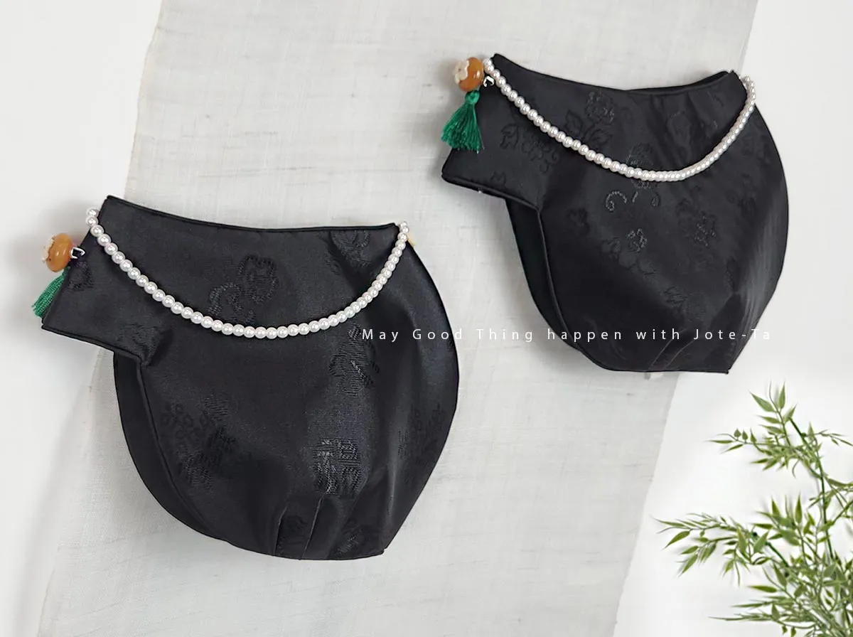 Green Tassel Black Baby Girl Hanbok Hat