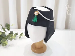 Green Tassel Black Baby Girl Hanbok Hat