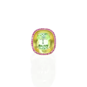 Green Tourmaline Art Deco Ring