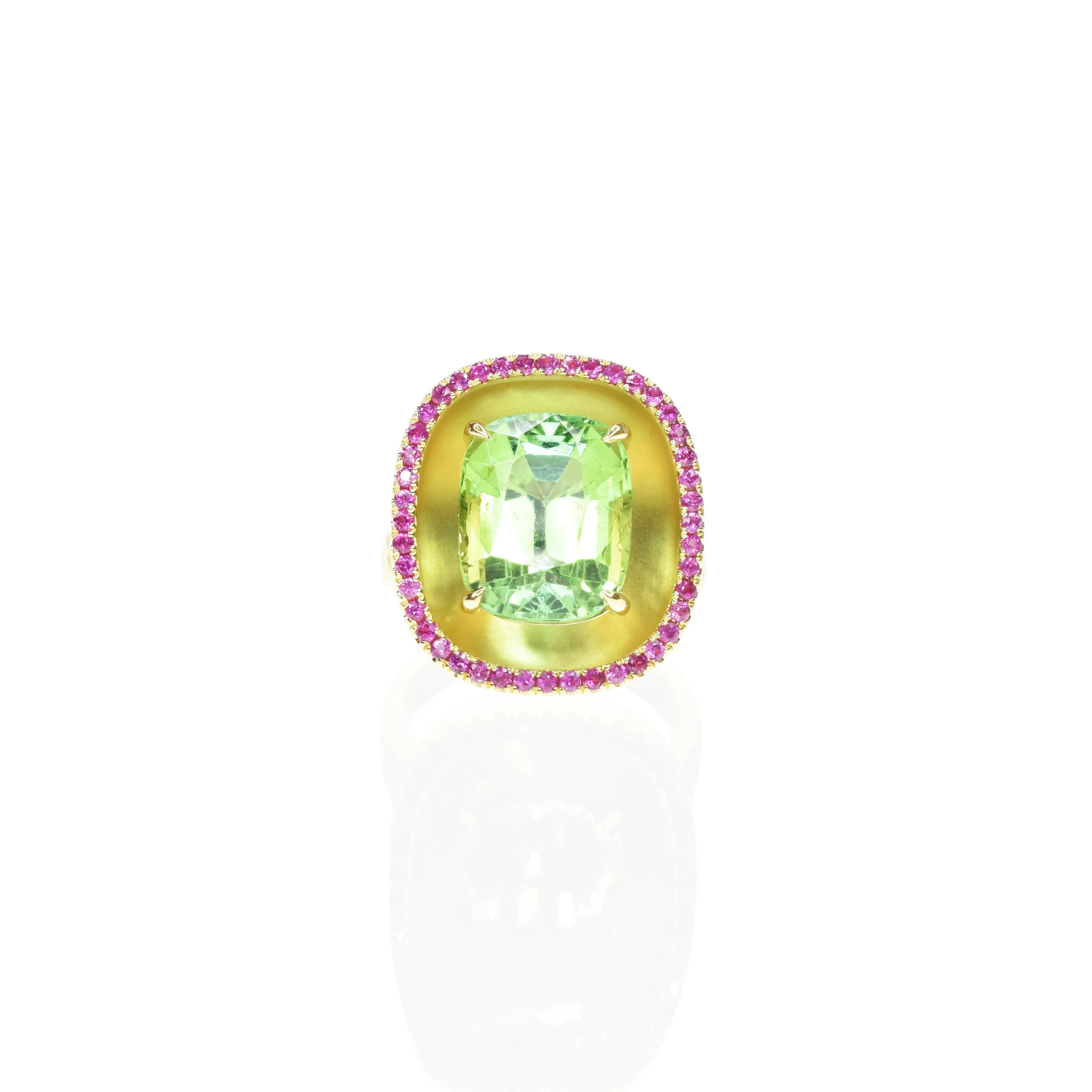 Green Tourmaline Art Deco Ring