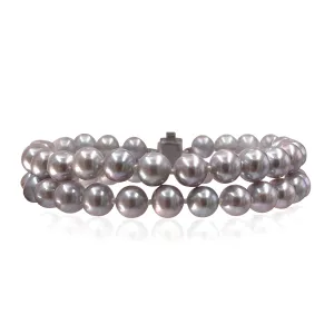 Grey Freshwater Pearl Double Strand 'Classic' Pearl Bracelet