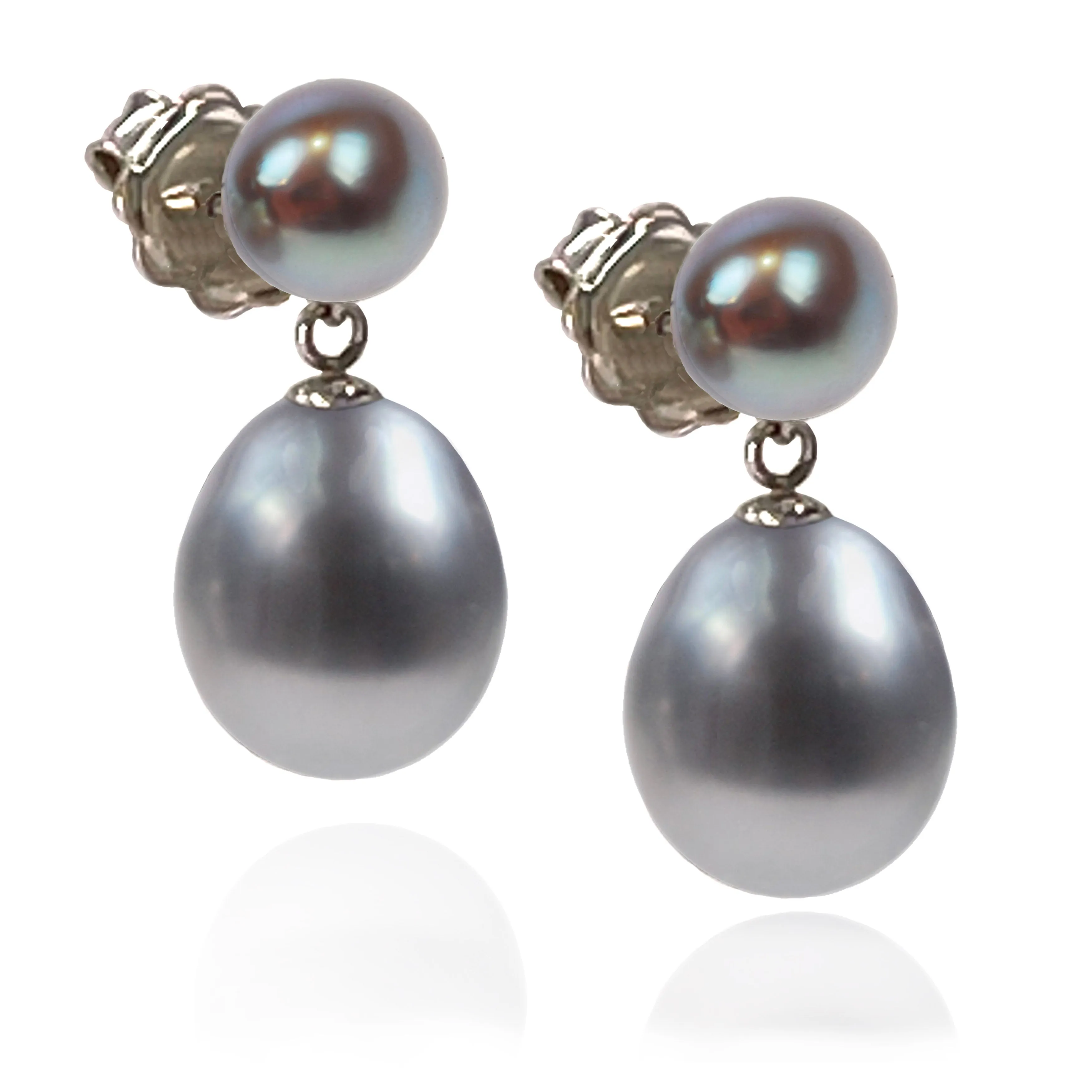 Grey Freshwater Pearl Large Drop Earring