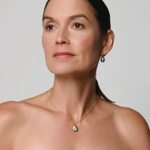 Grey Freshwater Pearl Large Drop Earring
