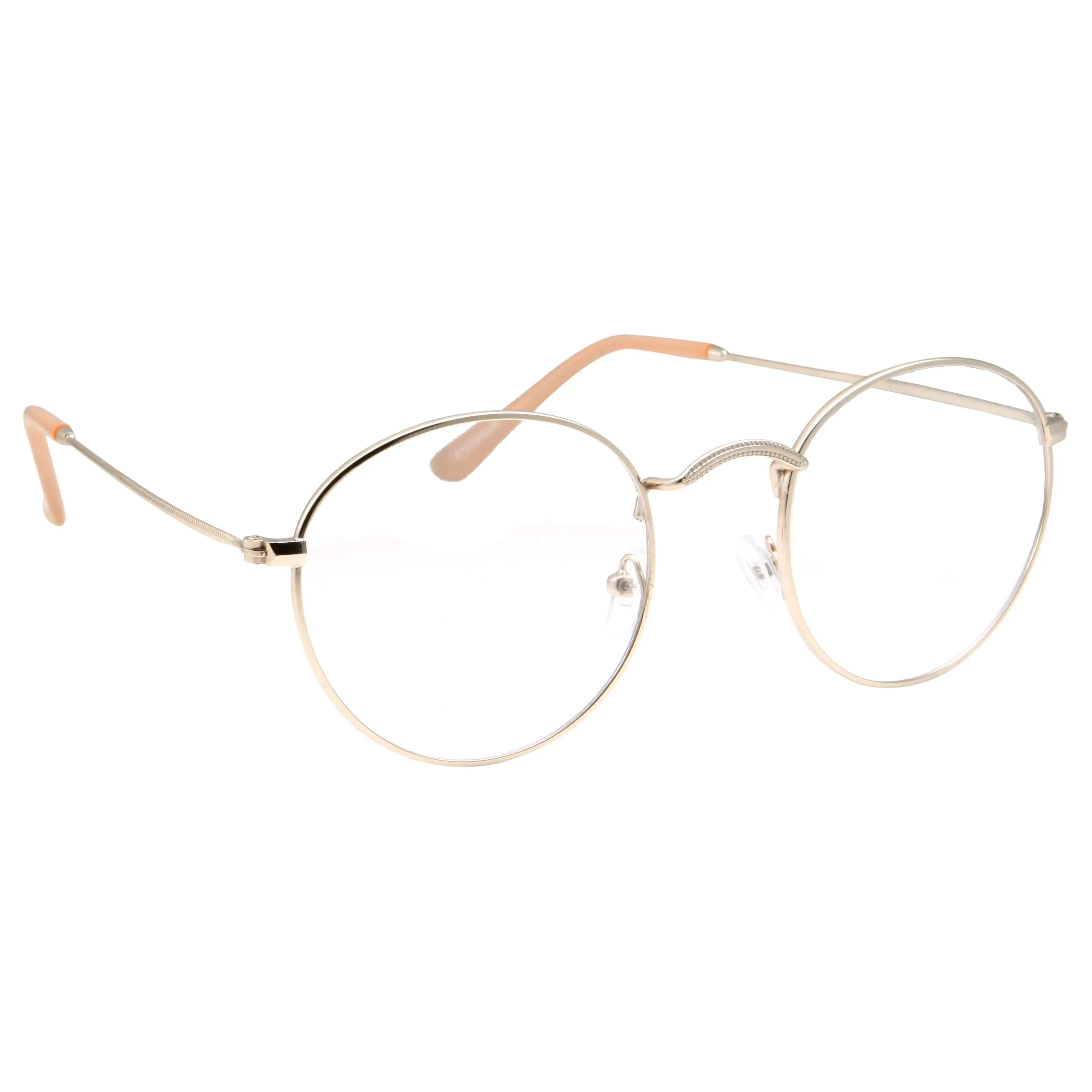 grinderPUNCH Retro Round Clear Lens Glasses Metal Frame - Halloween Costume Glasses - Harry Potter Glasses