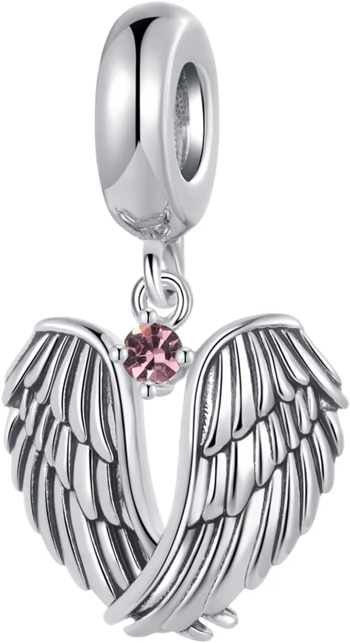 Guardian Angel Wings Dangle Charm Compatible with Pandora Charms Bracelets Birthday Pendants for Women Jewelry Gift