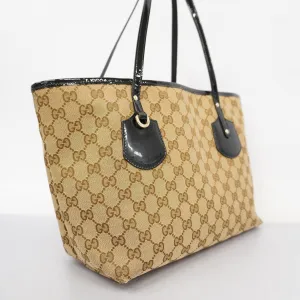 GUCCI  GG Canvas Tote Bag 211976 Women's Canvas Tote Bag Beige,Black