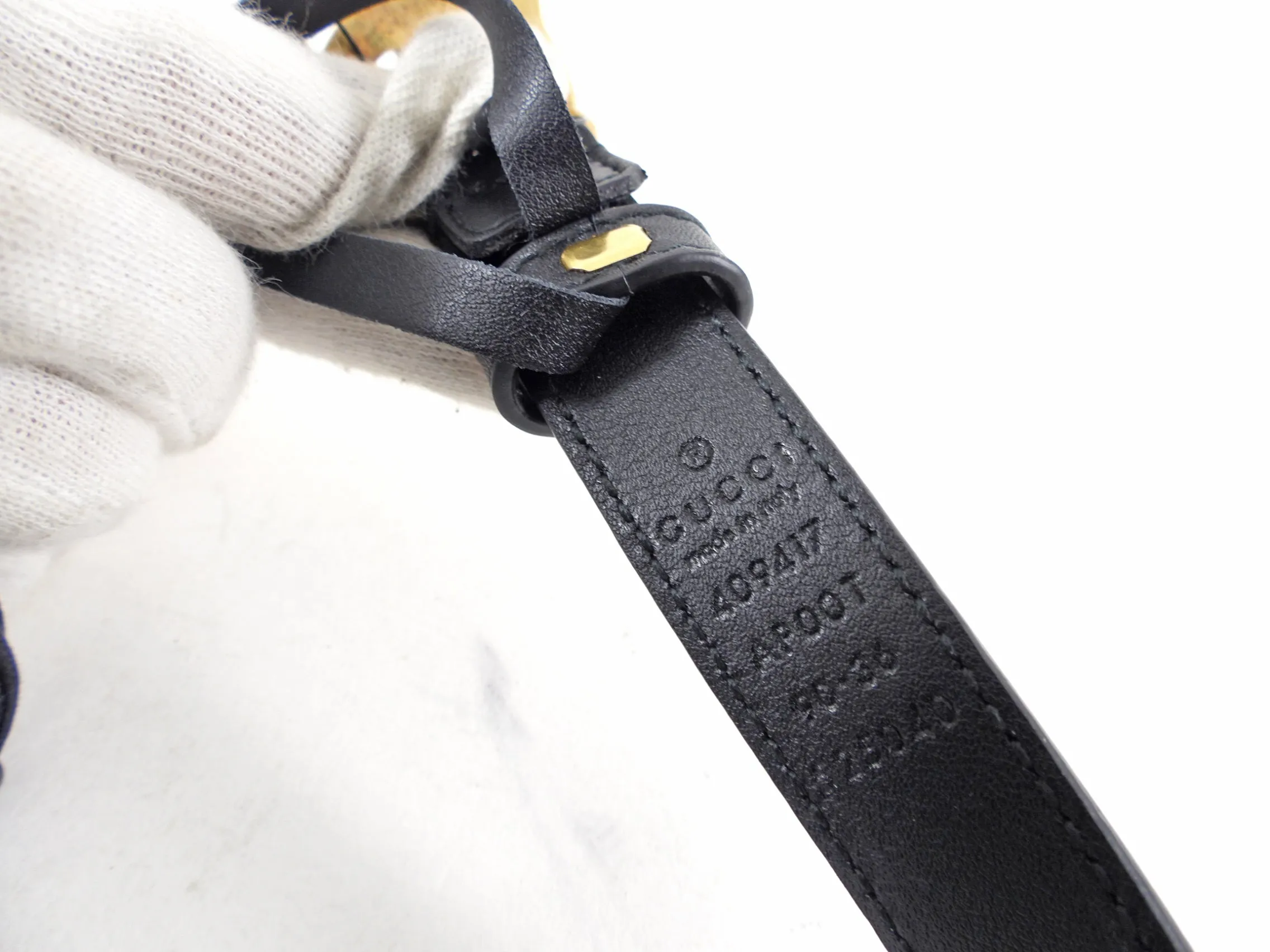 Gucci Marmont Thin 20mm Black Leather Belt - 90/36