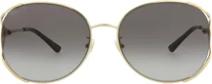 Gucci Round/Oval Sunglasses Gold Gold Grey Luxury Eyewear Made In Italy Metal Frame Designer Fashion for Everyday Luxury