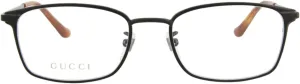 Gucci Square/Rectangle Optical Frames Black Black Transparent Luxury Eyewear Made In Italy Metal Frame Designer Fashion for Everyday Luxury