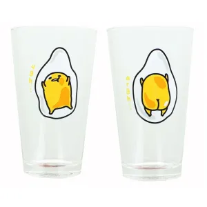Gudetama the Lazy Egg 16oz Pint Glass Set of 2