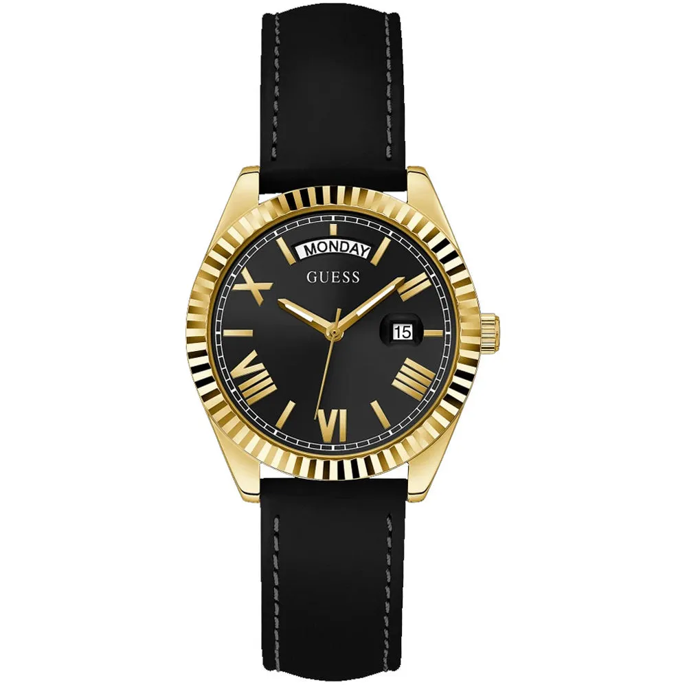Guess Luna Black Leather Strap Ladies Watch GW0357L1