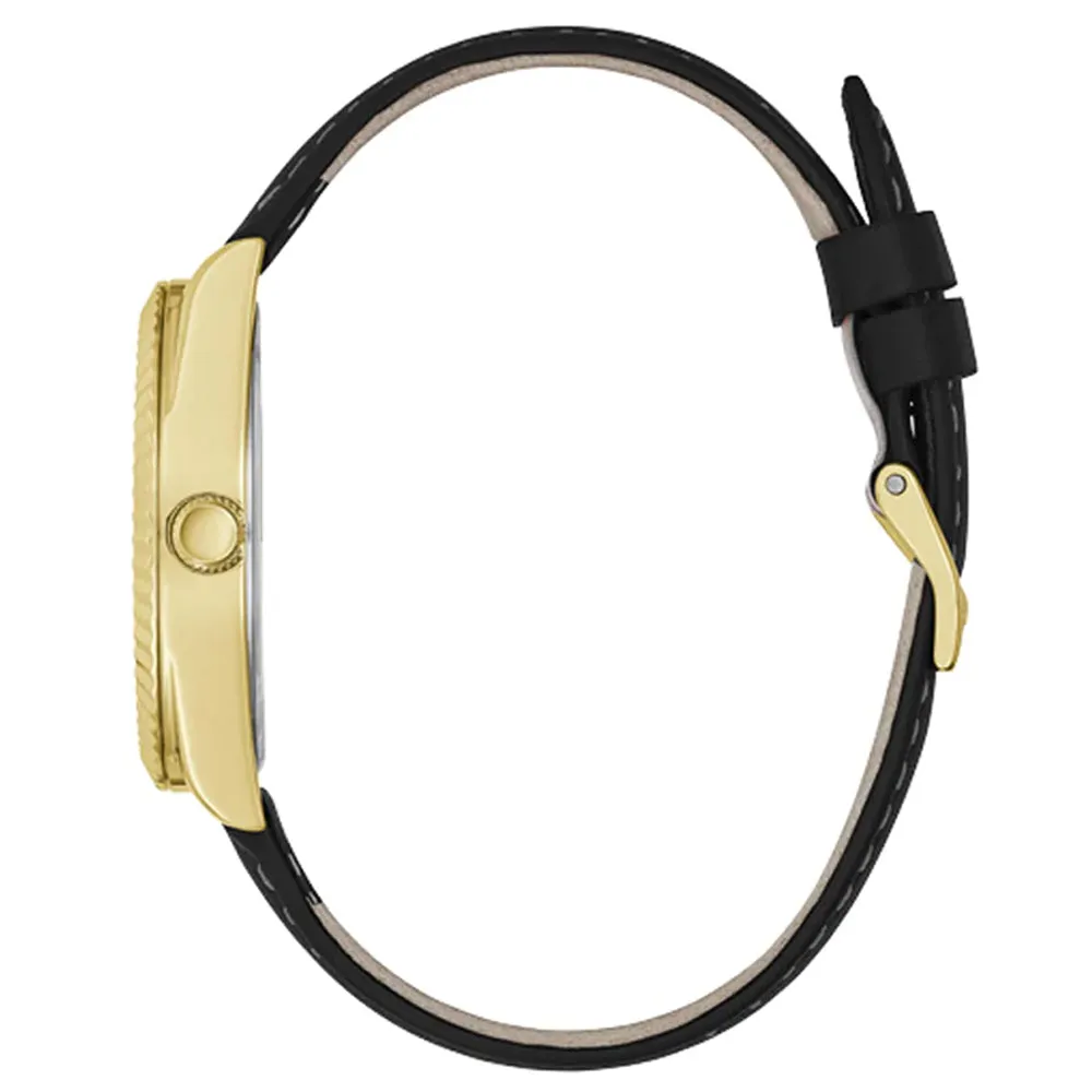 Guess Luna Black Leather Strap Ladies Watch GW0357L1