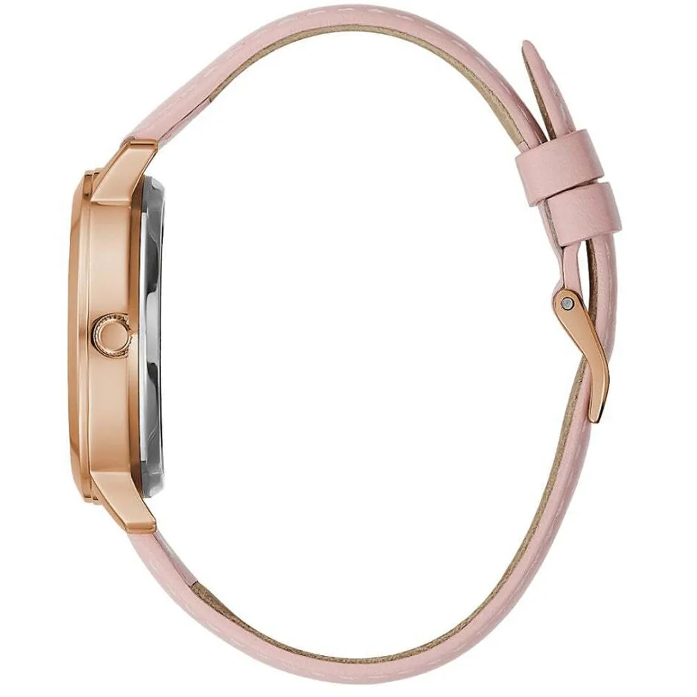 Guess Quattro Dial with Pink Leather Strap Ladies Watch GW0383L2