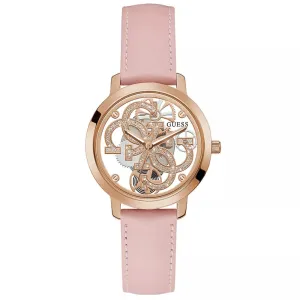 Guess Quattro Dial with Pink Leather Strap Ladies Watch GW0383L2