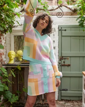 Hadley Pastel Geometric Knitted Skirt