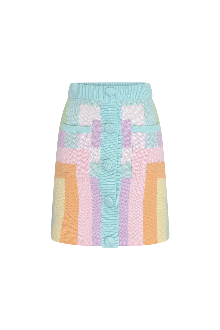 Hadley Pastel Geometric Knitted Skirt