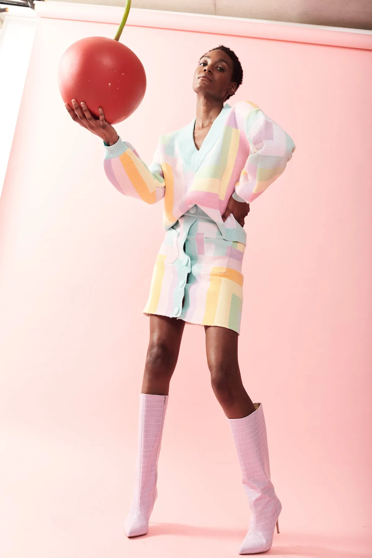 Hadley Pastel Geometric Knitted Skirt